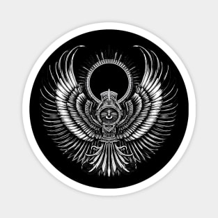 Black and White Winged Sun Symbol Magnet